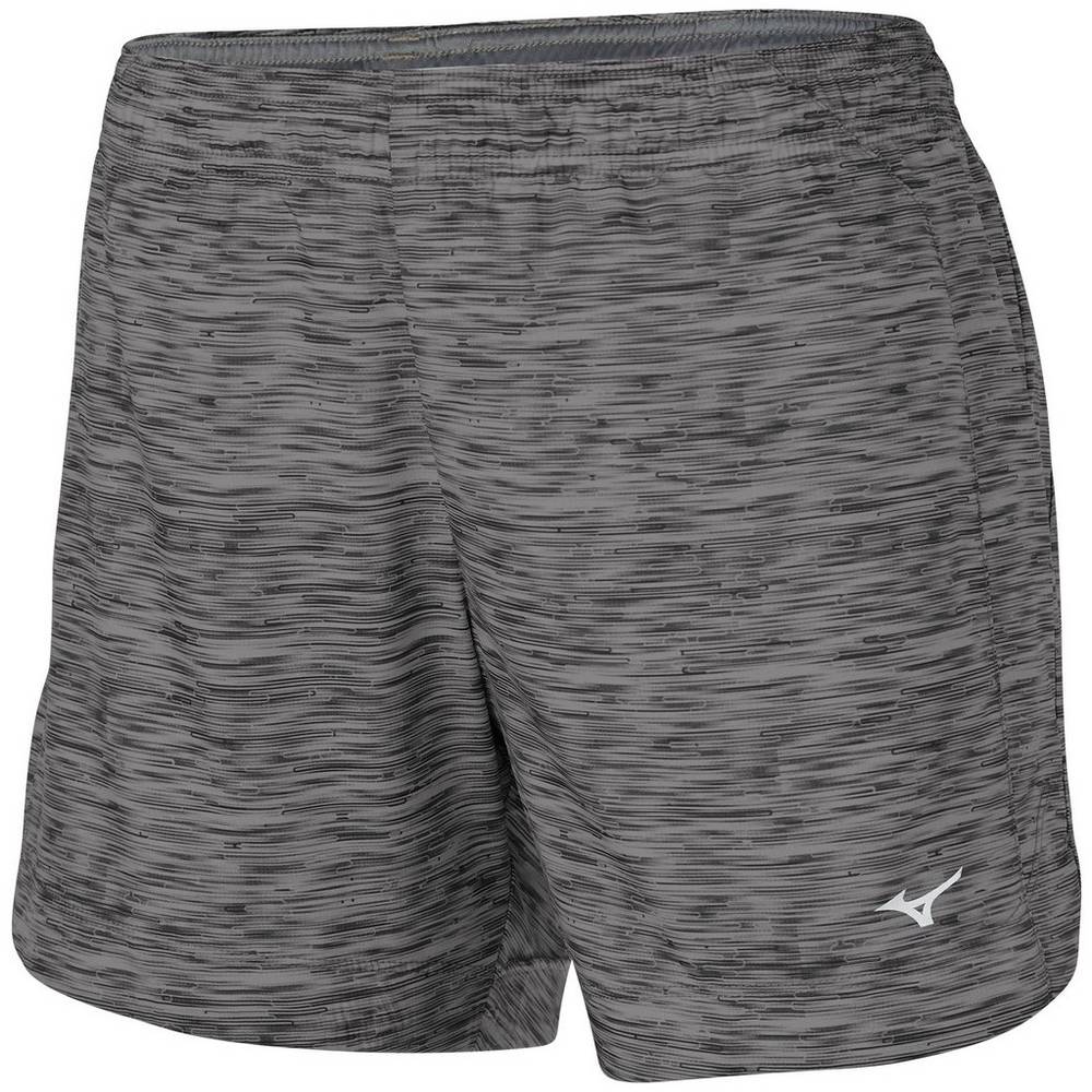 Womens Mizuno Impulse Core Square 5.5" Printed Running Shorts Black Philippines (OXZKYM906)